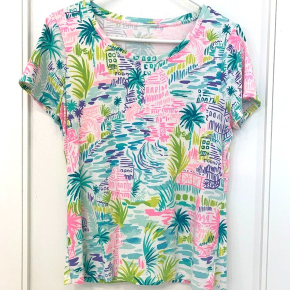 Lilly Pulitzer Tops - Lilly Pulitzer Halee Top "Multi Private Island" Size L, Excellent